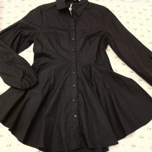 FREE PEOPLE BUTTON UP MINI DRESSFLARE BOTTOM